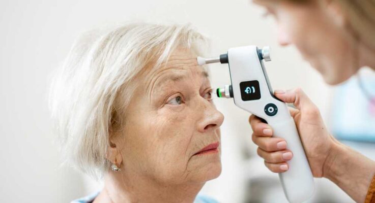 How is sensing used to detect glaucoma?